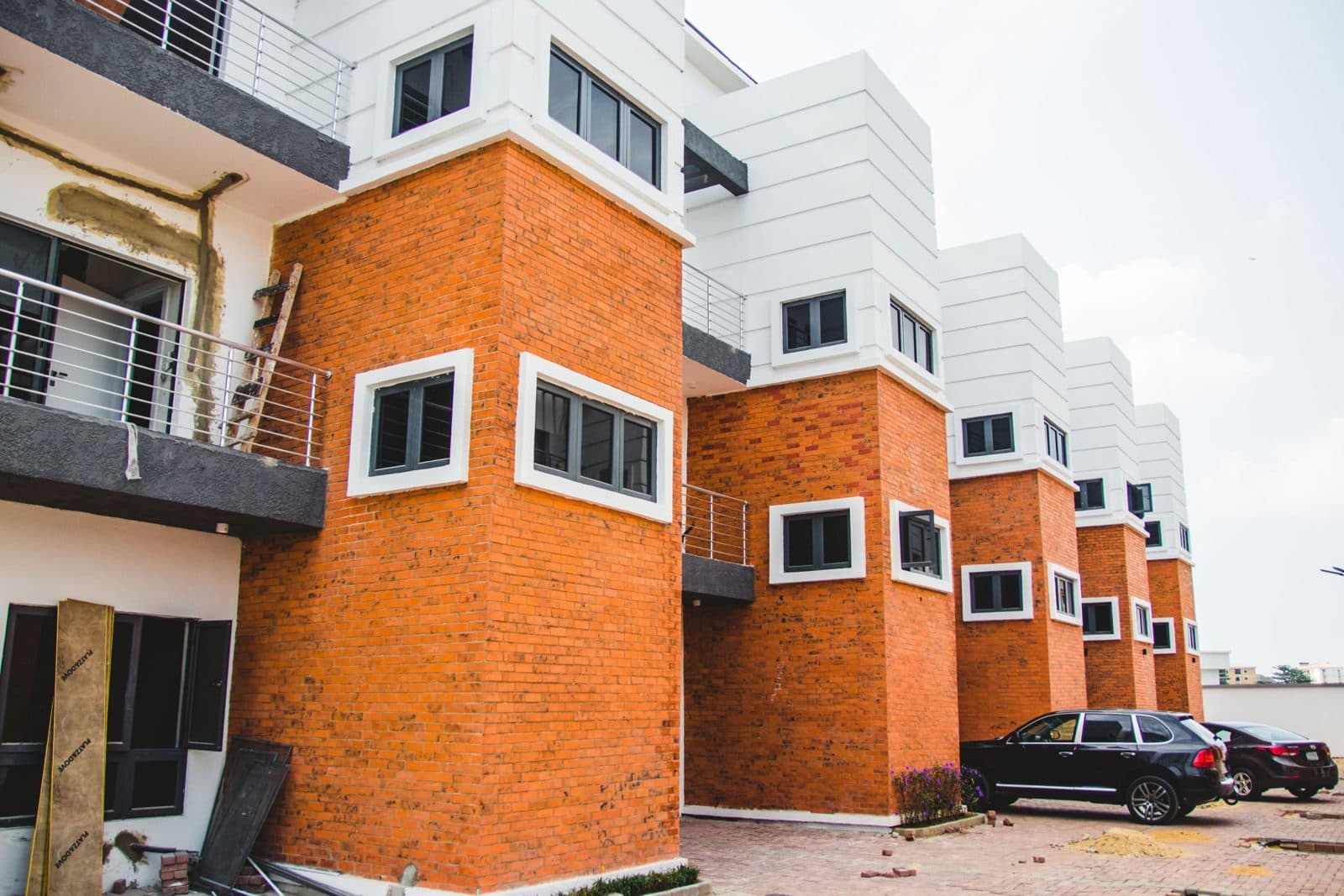 Terraced homes under construction at the Periwinkle Residences estate in Lagos